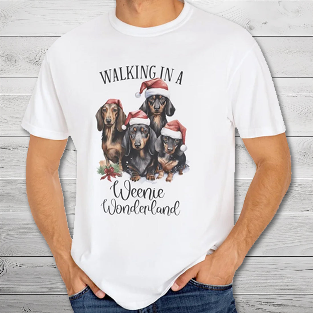 Weenie Wonderland Dachshund Christmas T-shirt