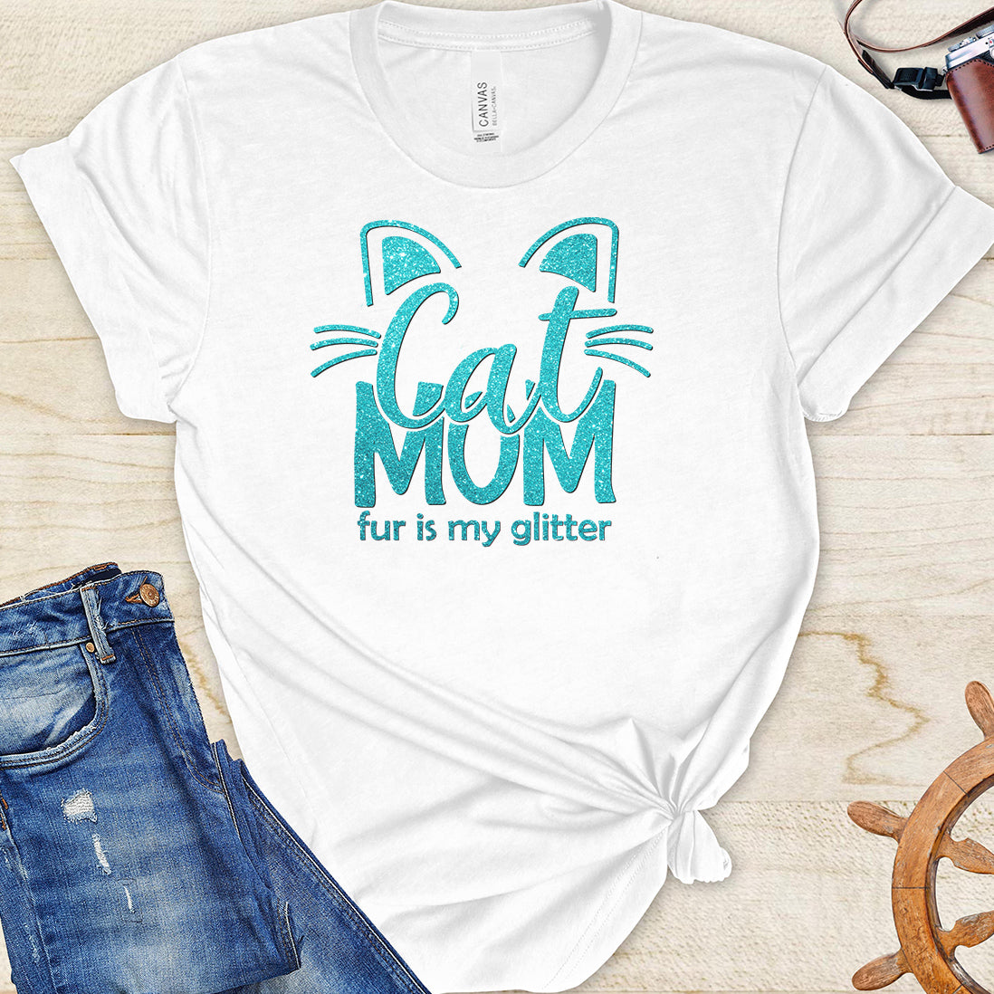 Super Cute Cat Mom "Fur is my Glitter" T-Shirt