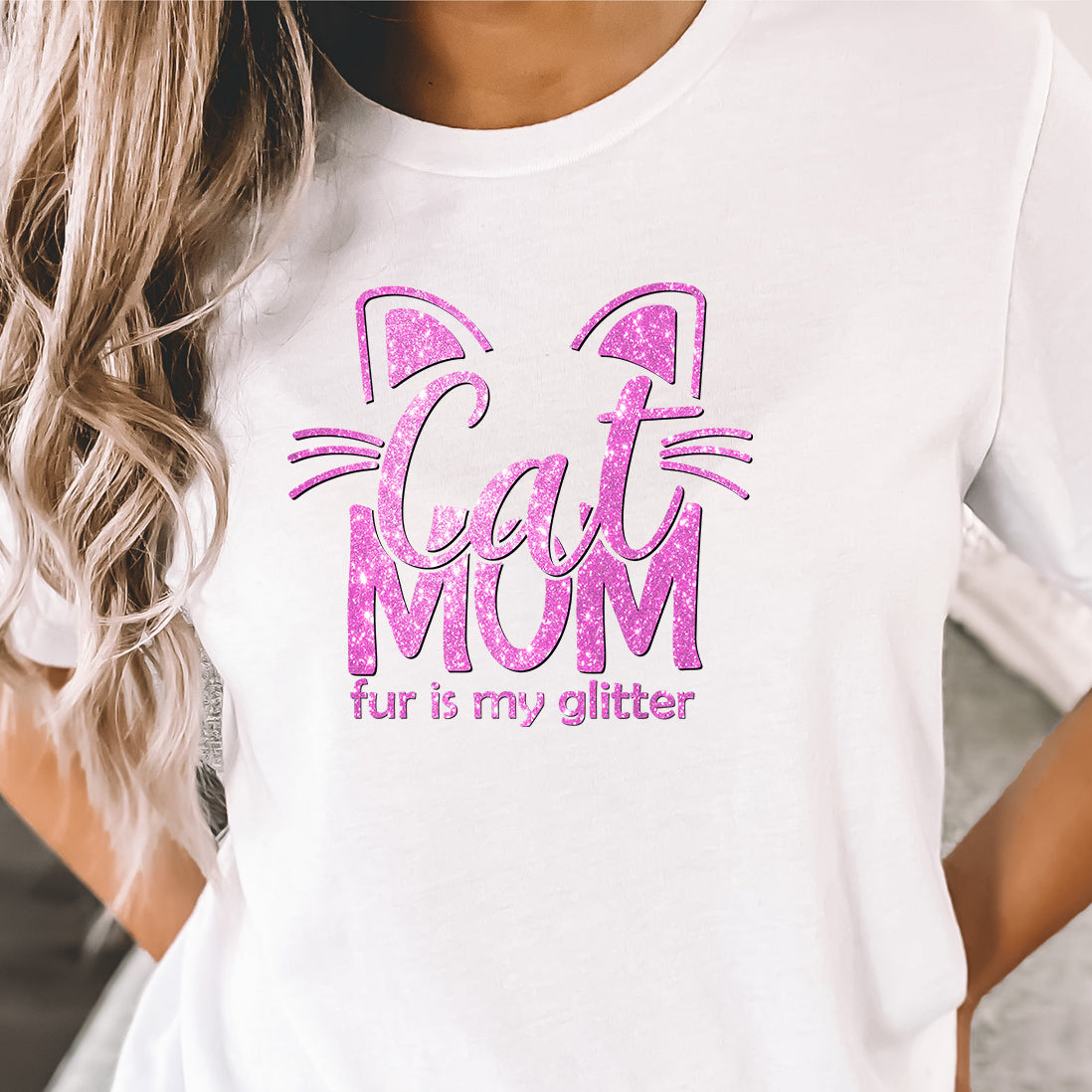 Super Cute Cat Mom "Fur is my Glitter" T-Shirt