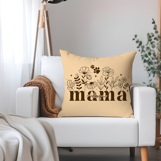 Dog Mama Spun Polyester Square Pillow