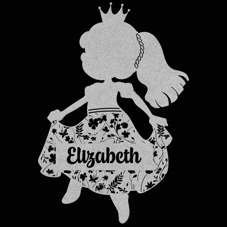 Die-Cut Metal Sign - Personalized Princess Design