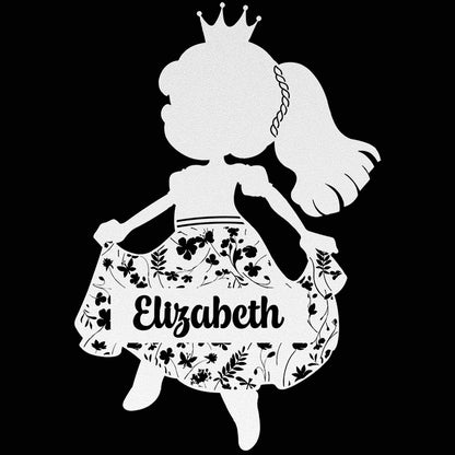 Die-Cut Metal Sign - Personalized Princess Design