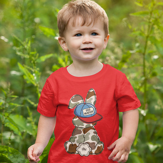 Toddler T-shirt Camo Bunny "Egg Hunter"