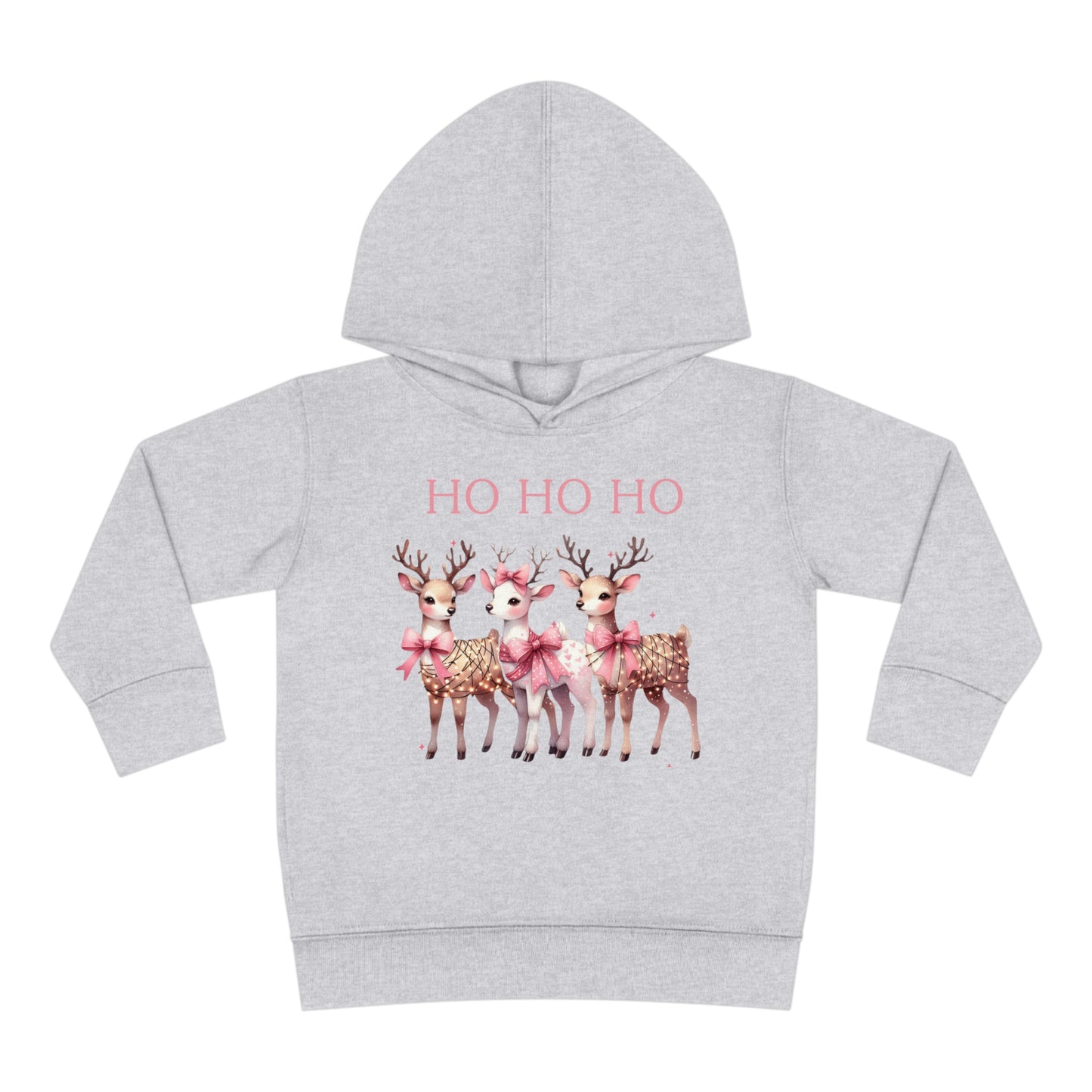 Ho Ho Ho Reindeer - Toddler Pullover Fleece Hoodie or T-Shirt