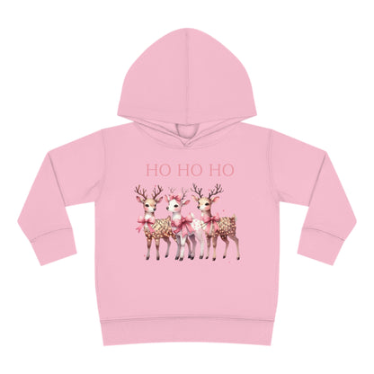 Ho Ho Ho Reindeer - Toddler Pullover Fleece Hoodie or T-Shirt