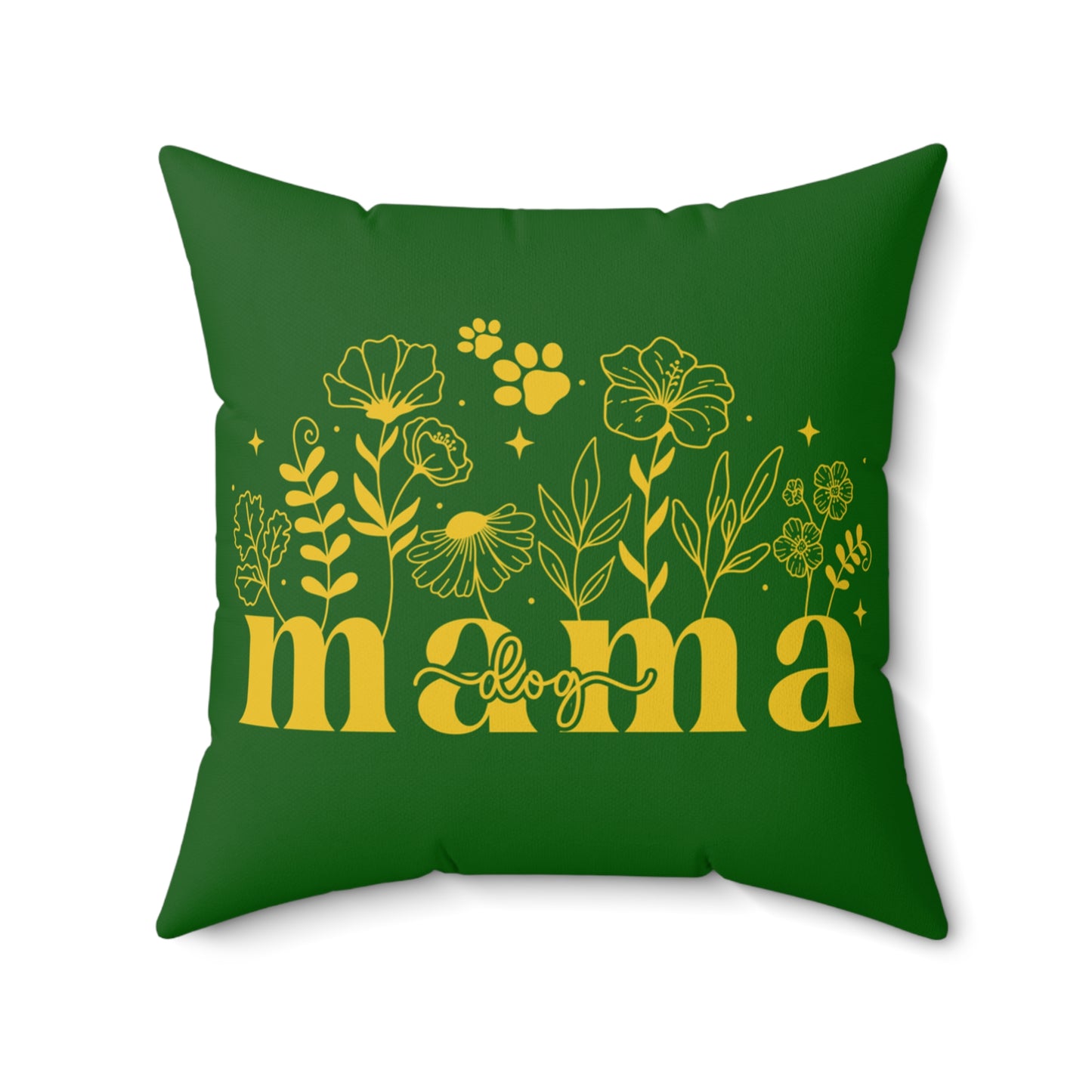 Dog Mama Spun Polyester Square Pillow