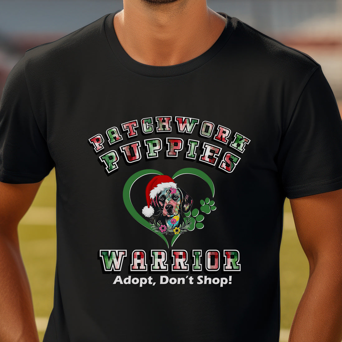 Patchwork Puppies Warrior T-Shirt - Special Christmas Edition