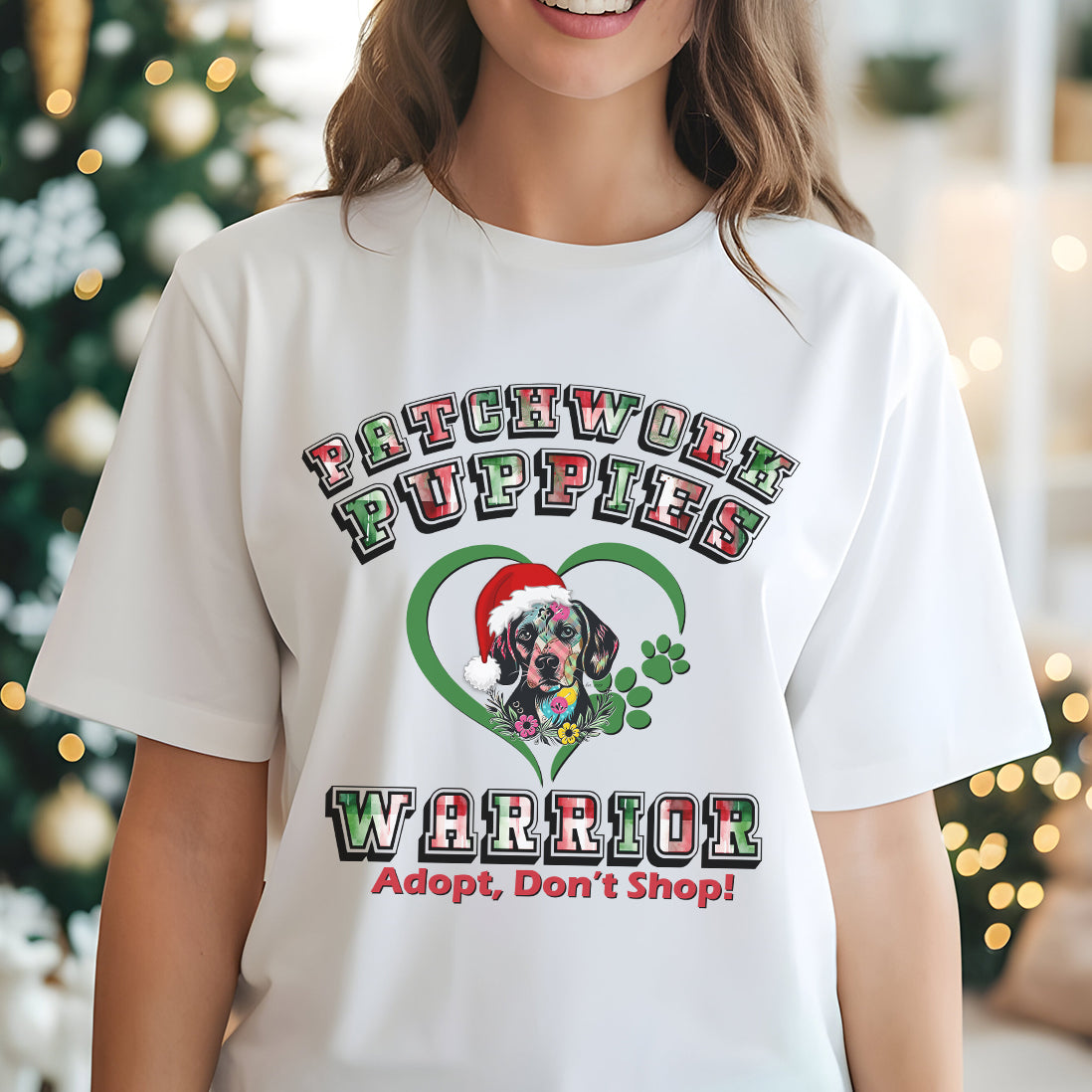 Patchwork Puppies Warrior T-Shirt - Special Christmas Edition