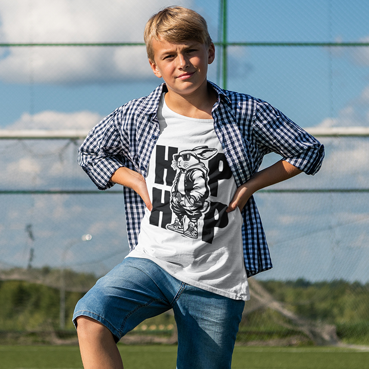 Kids Hip Hop Rabbit Tee - Cool Streetwear for Young Trendsetters