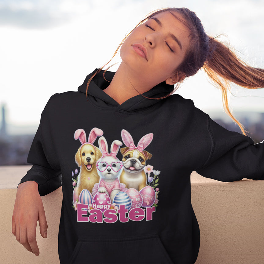 Gildan Youth Heavy Blend Hoodie - Cute Easter Dog Design