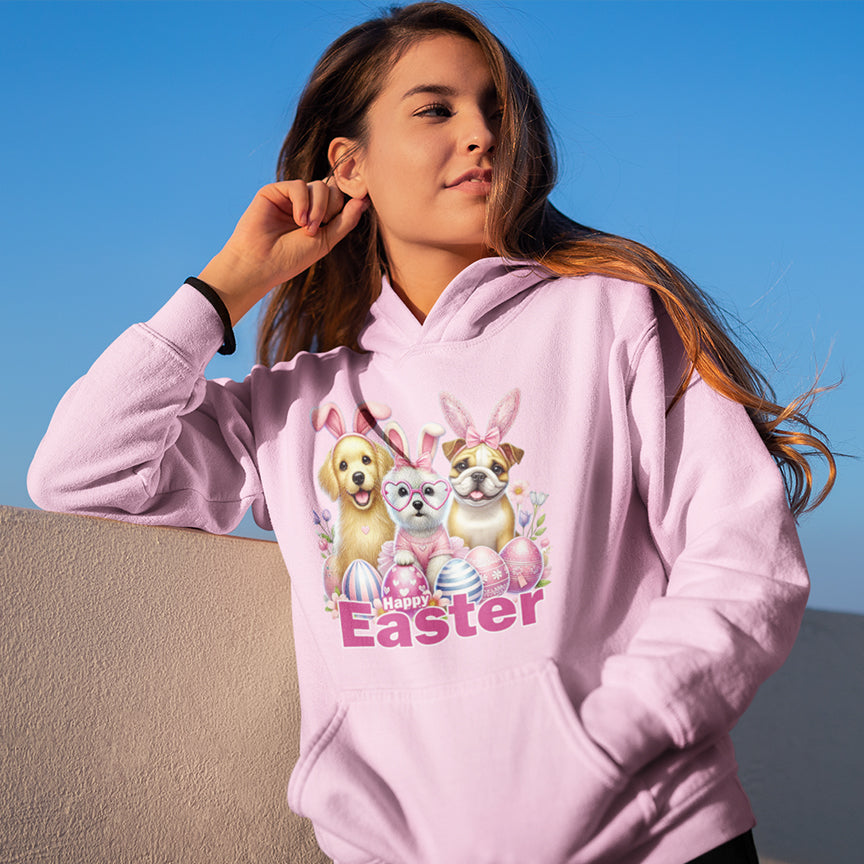 Gildan Youth Heavy Blend Hoodie - Cute Easter Dog Design