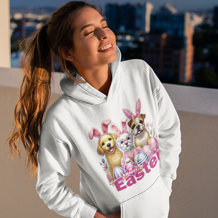 Gildan Youth Heavy Blend Hoodie - Cute Easter Dog Design