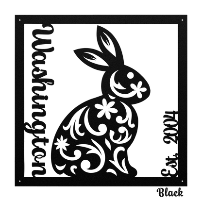 Die-Cut Metal Sign - Personalized - Easter Rabbit