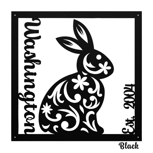 Die-Cut Metal Sign - Personalized - Easter Rabbit