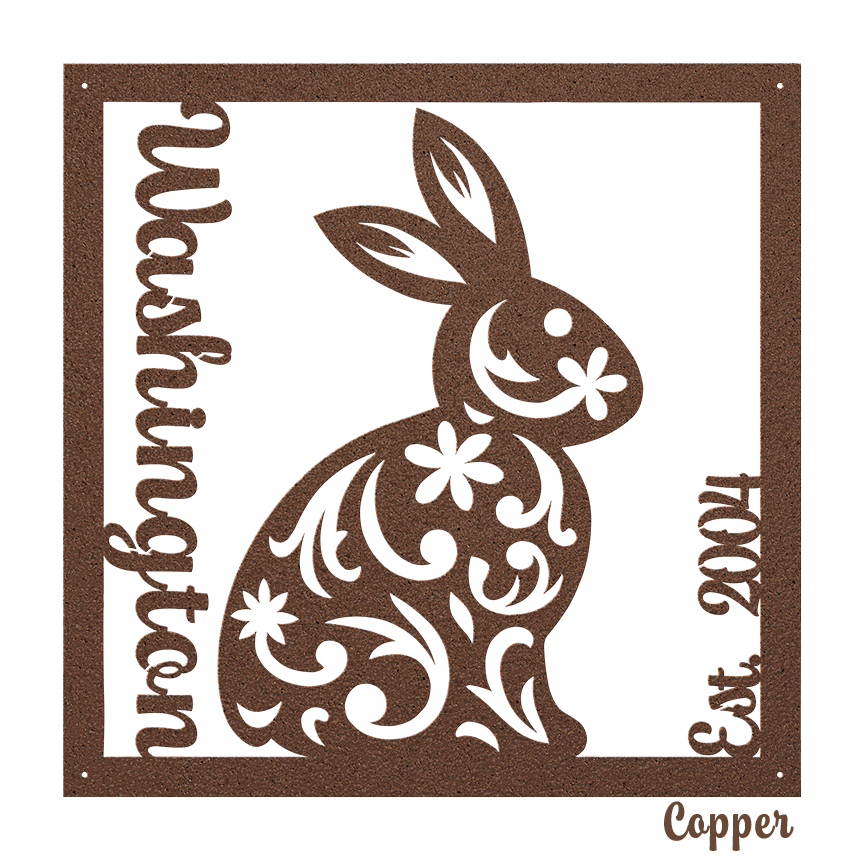 Die-Cut Metal Sign - Personalized - Easter Rabbit