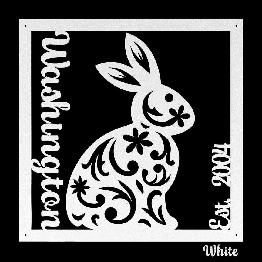 Die-Cut Metal Sign - Personalized - Easter Rabbit