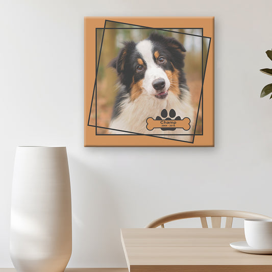 Pet Memorial - Beautiful Canvas With Frame Element