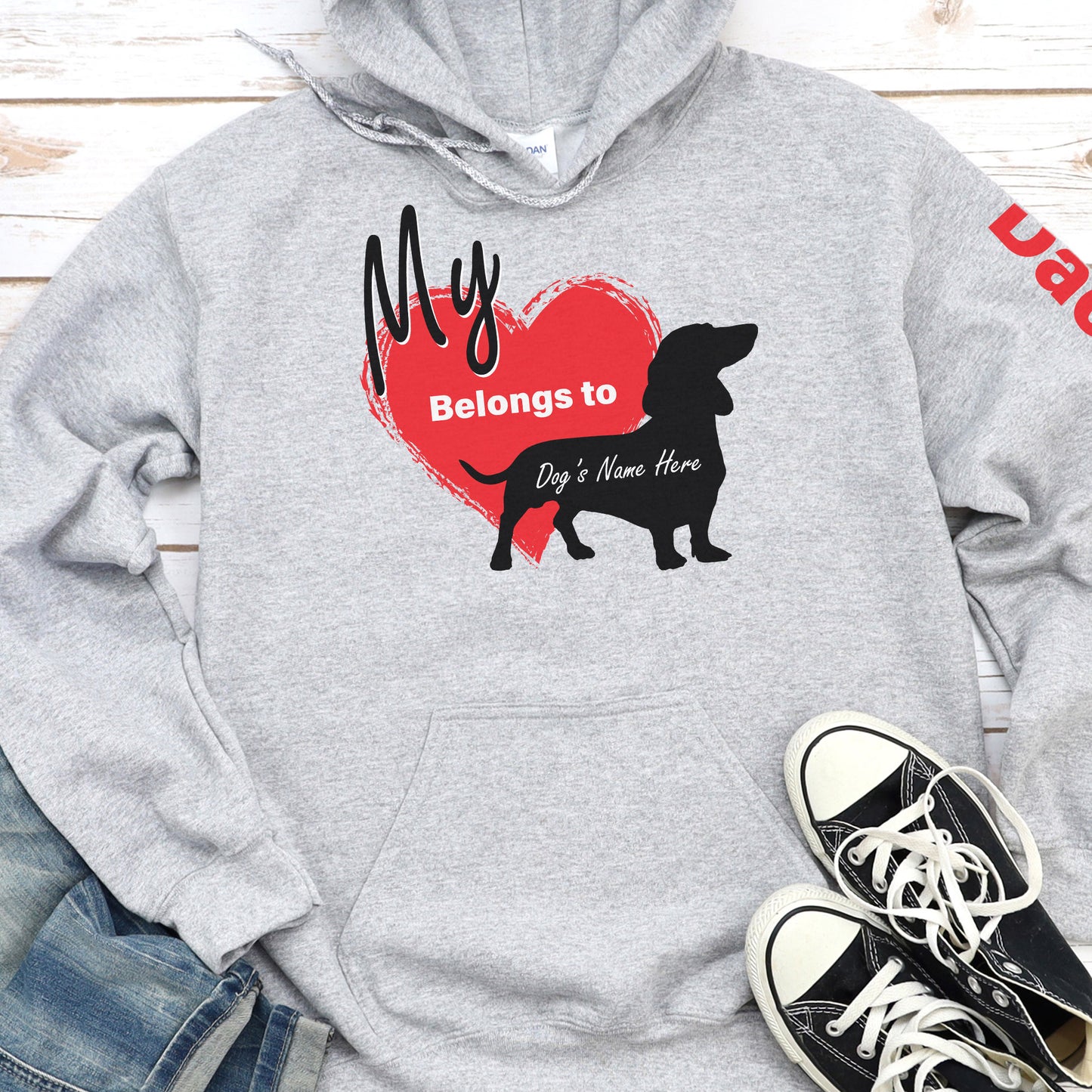 My Heart Belongs to a 'Pick your Dog" Personalized Hoodie