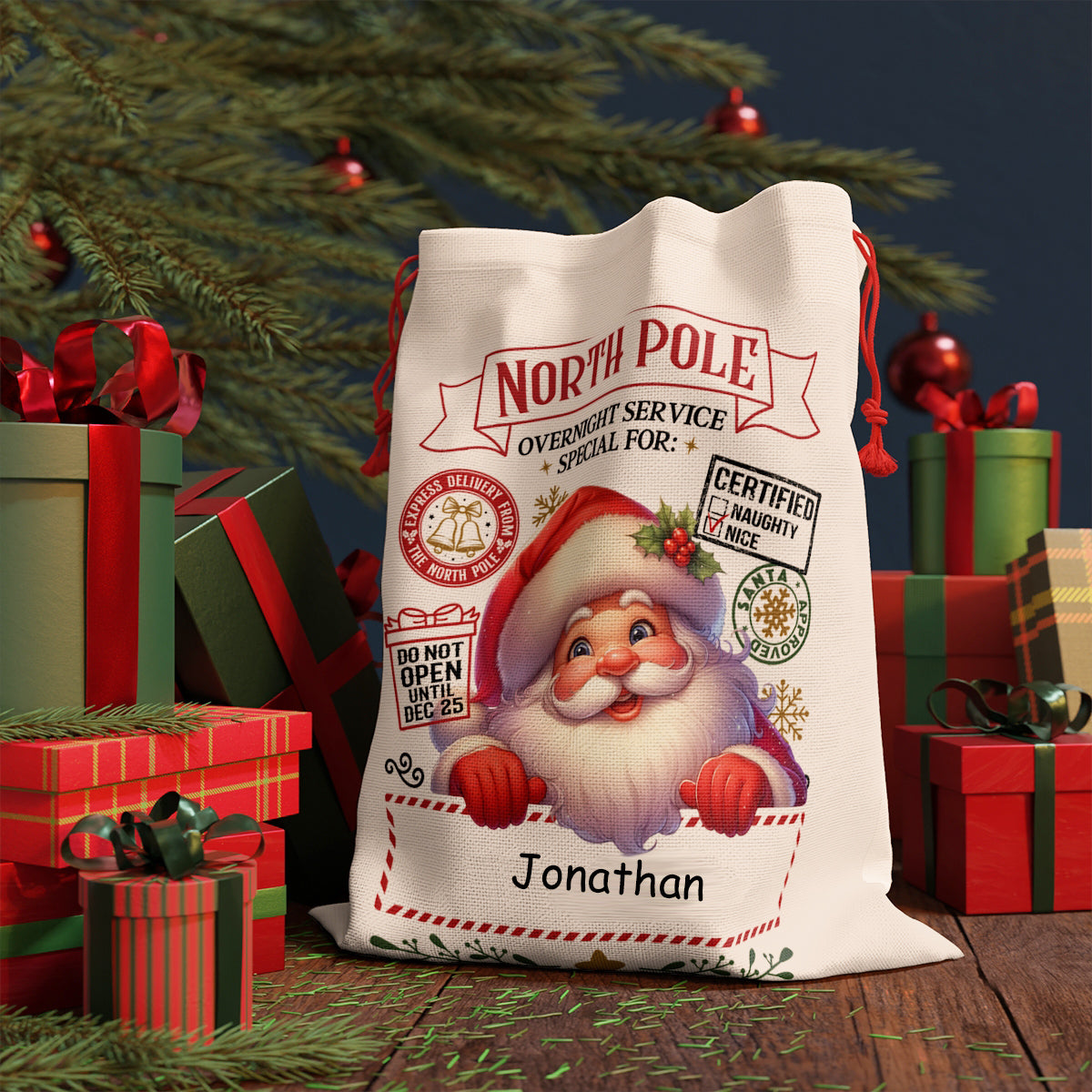 Christmas Gift Sack - Personalized North Pole Mail Theme