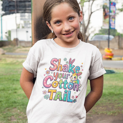 Youth Midweight Tee - 'Shake Your Cotton Tail' Cute Easter T-Shirt