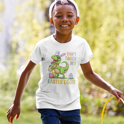 Kids Easter Dino Tee - "Don't Touch My Easter Eggs"