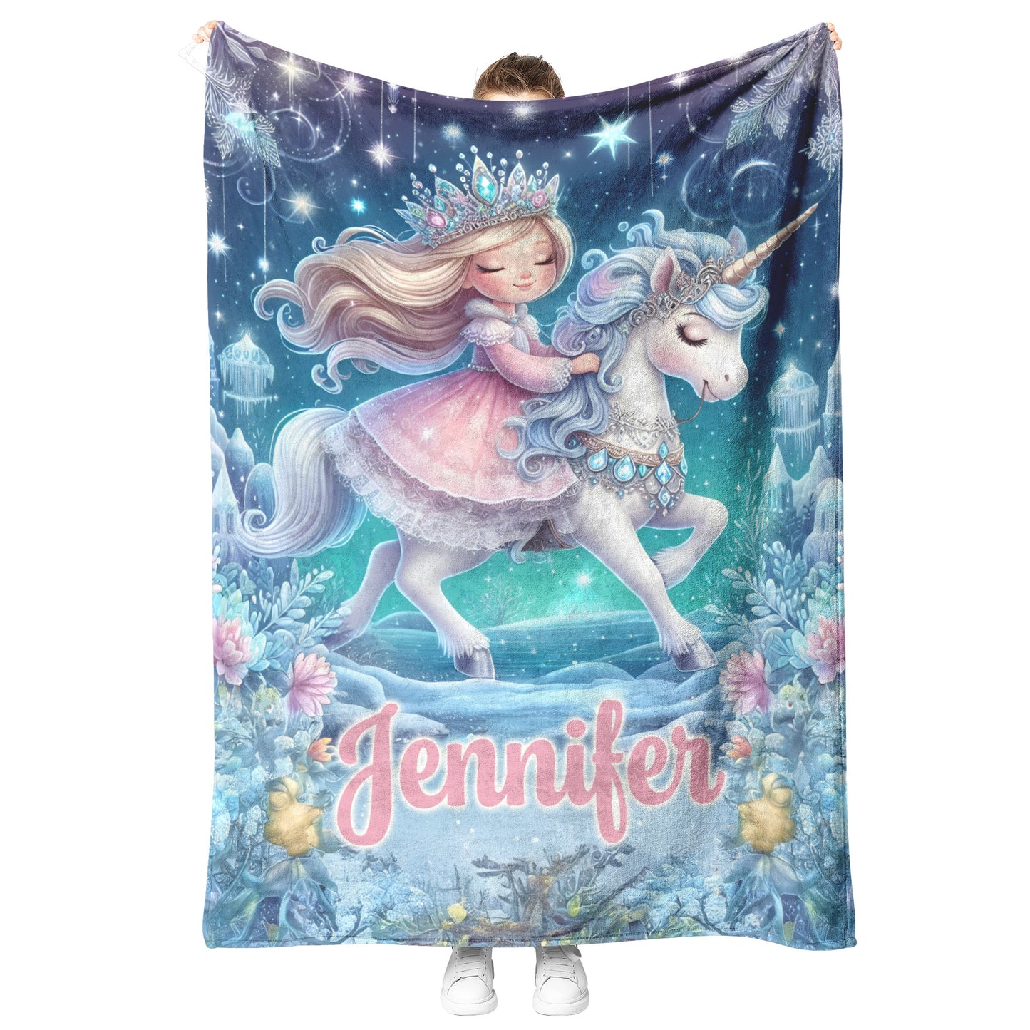 Sherpa Fleece - Personalized Princess / Golden Hair