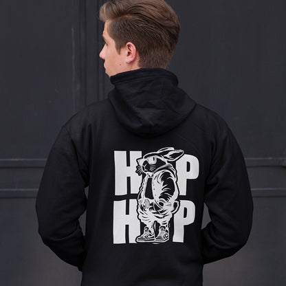 Hip Hop Rabbit Youth Zipped Hoodie - Cool Streetwear for Kids