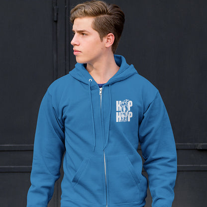 Hip Hop Rabbit Youth Zipped Hoodie - Cool Streetwear for Kids