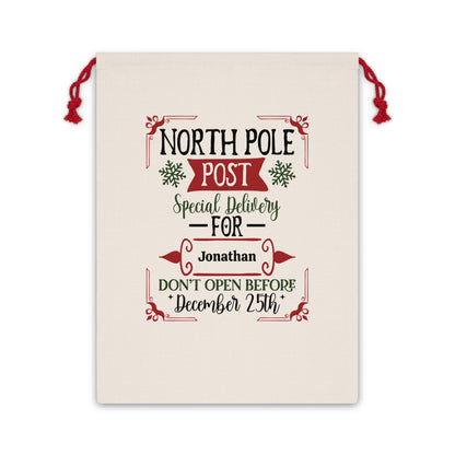 Christmas Gift Sack - Personalized North Pole Christmas Themed