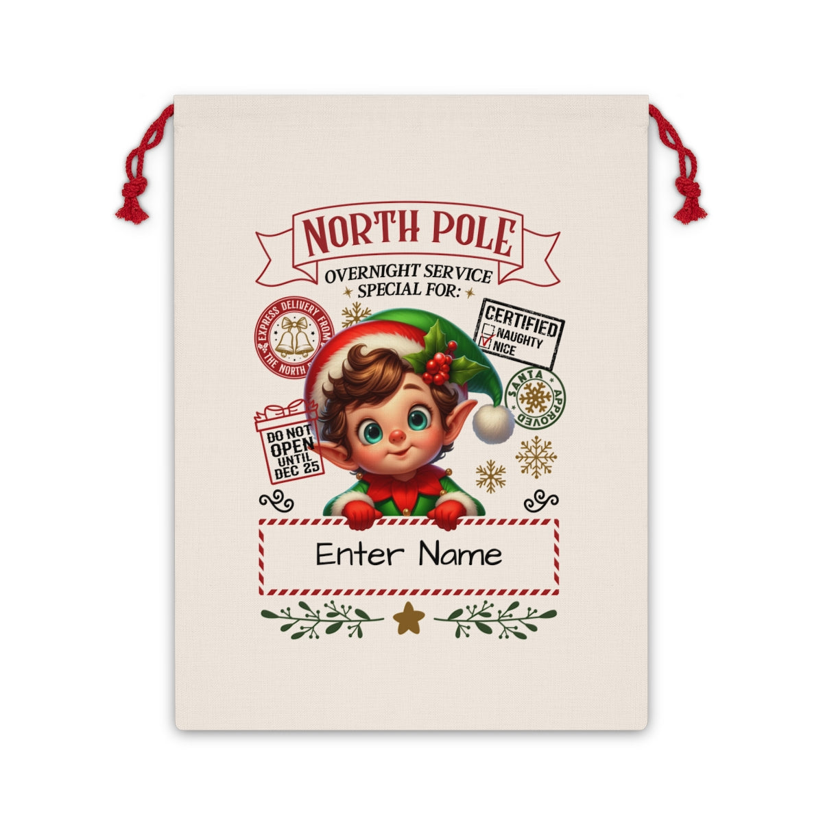 Christmas Gift Sack - Personalized North Pole Mail Theme