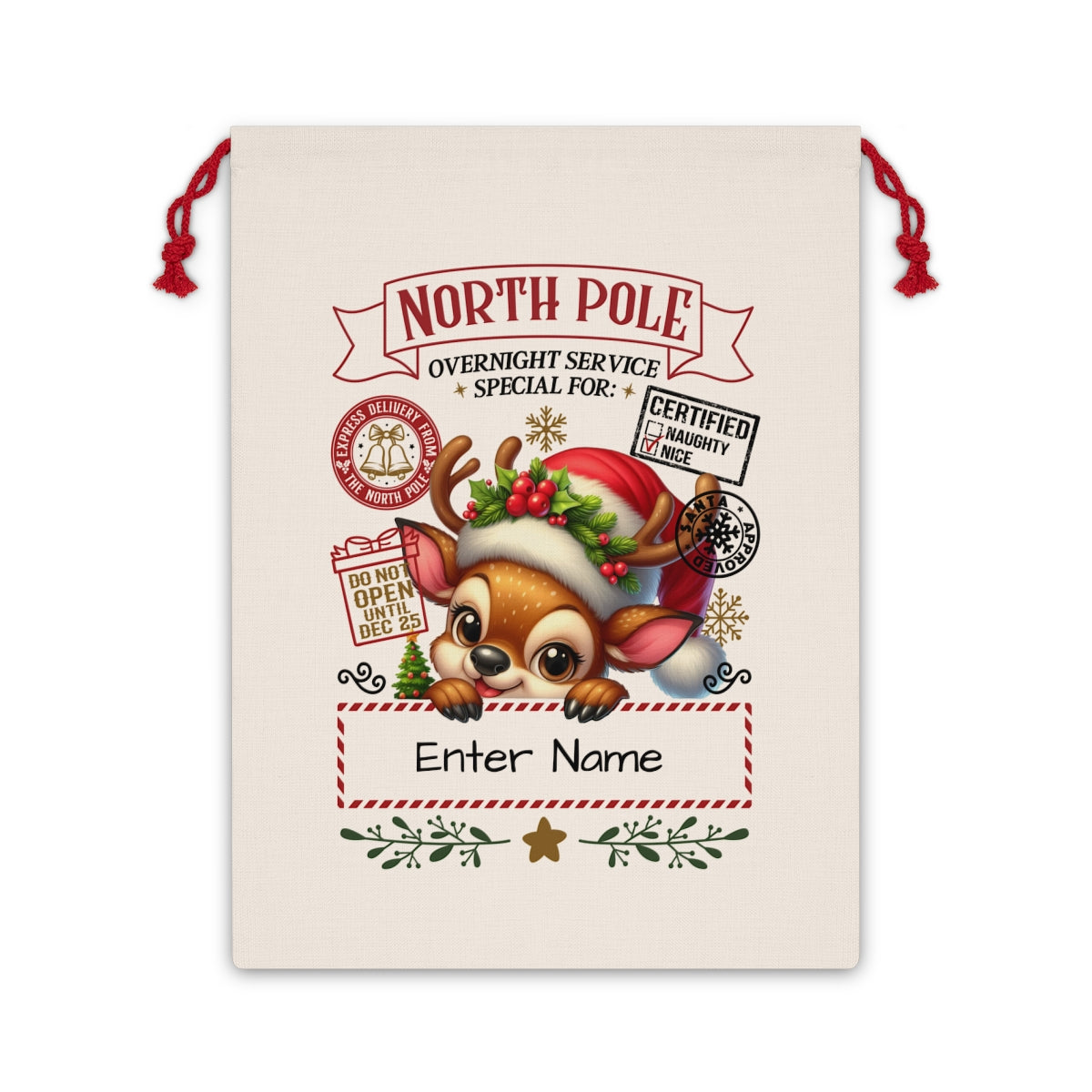 Christmas Gift Sack - Personalized North Pole Mail Theme