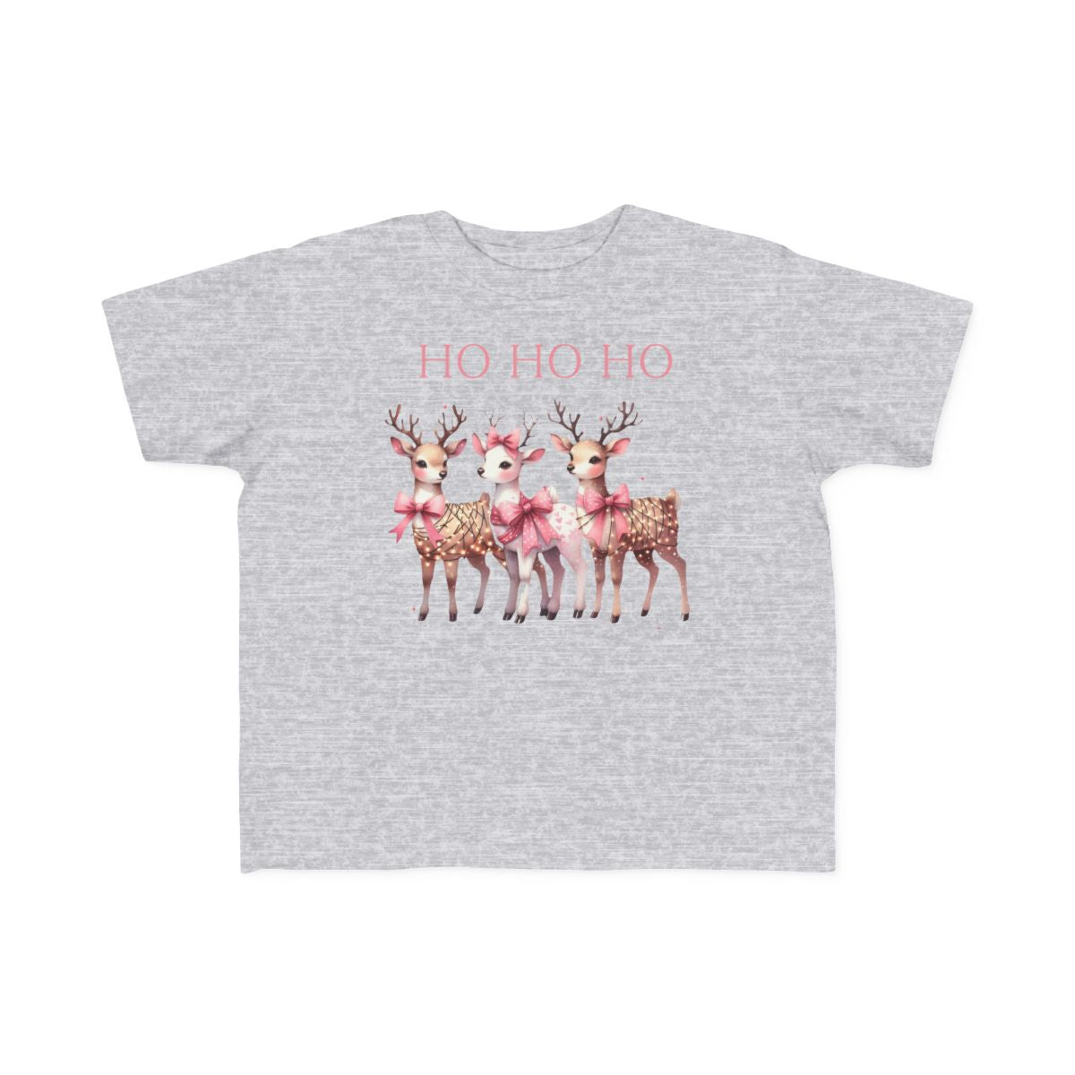 Ho Ho Ho Reindeer - Toddler Pullover Fleece Hoodie or T-Shirt