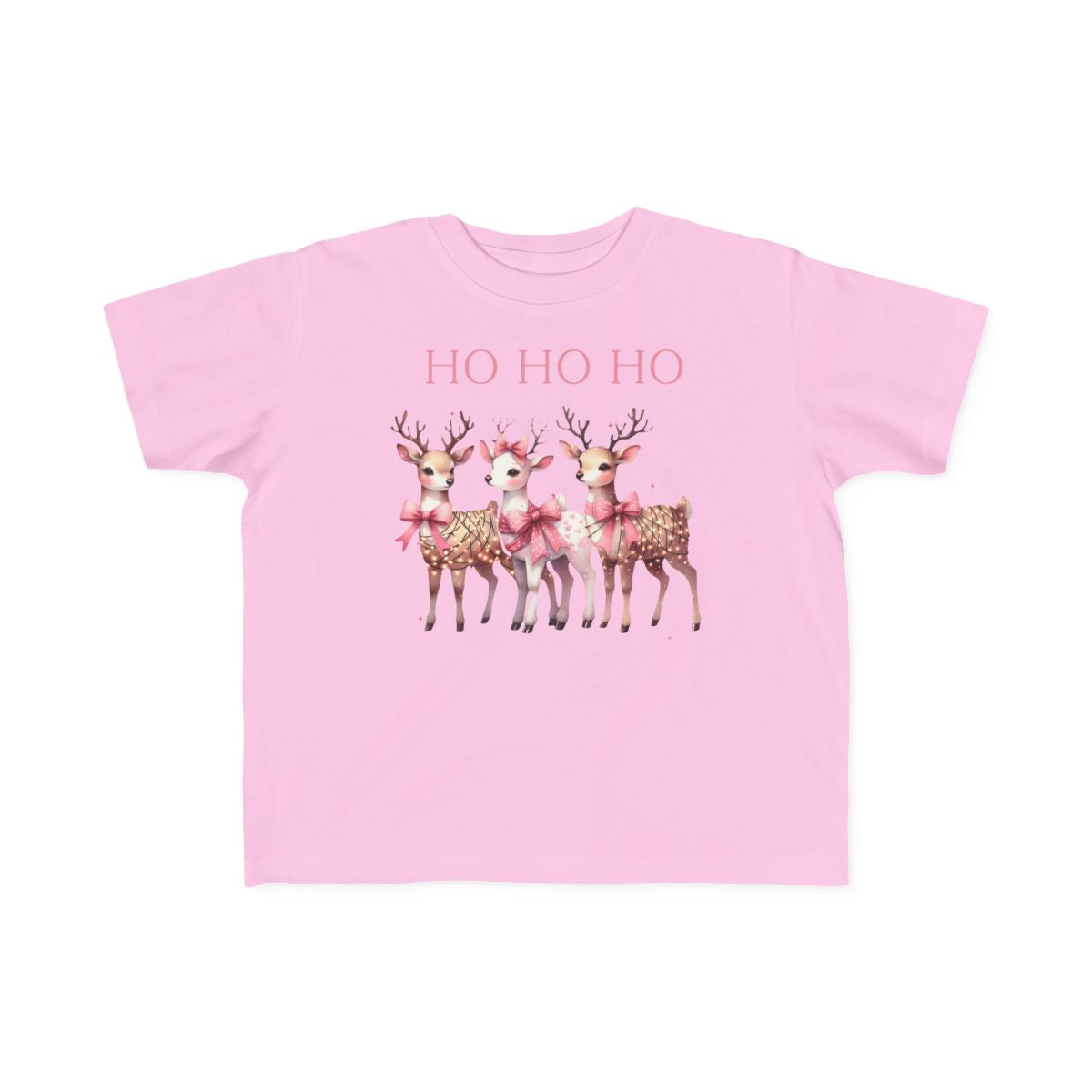 Ho Ho Ho Reindeer - Toddler Pullover Fleece Hoodie or T-Shirt