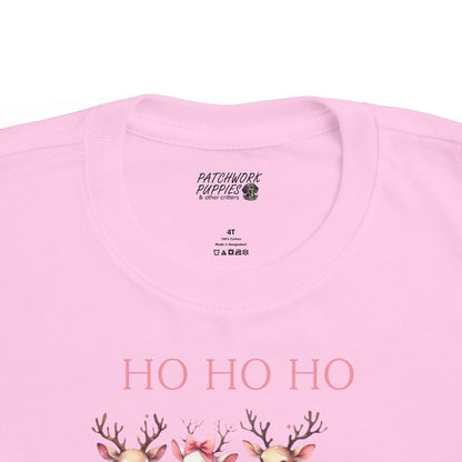 Ho Ho Ho Reindeer - Toddler Pullover Fleece Hoodie or T-Shirt